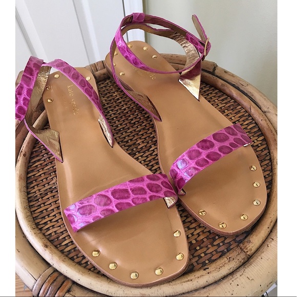 kate spade Shoes - KATE SPADE SNAKE EMBOSSED LEATHER SANDALS